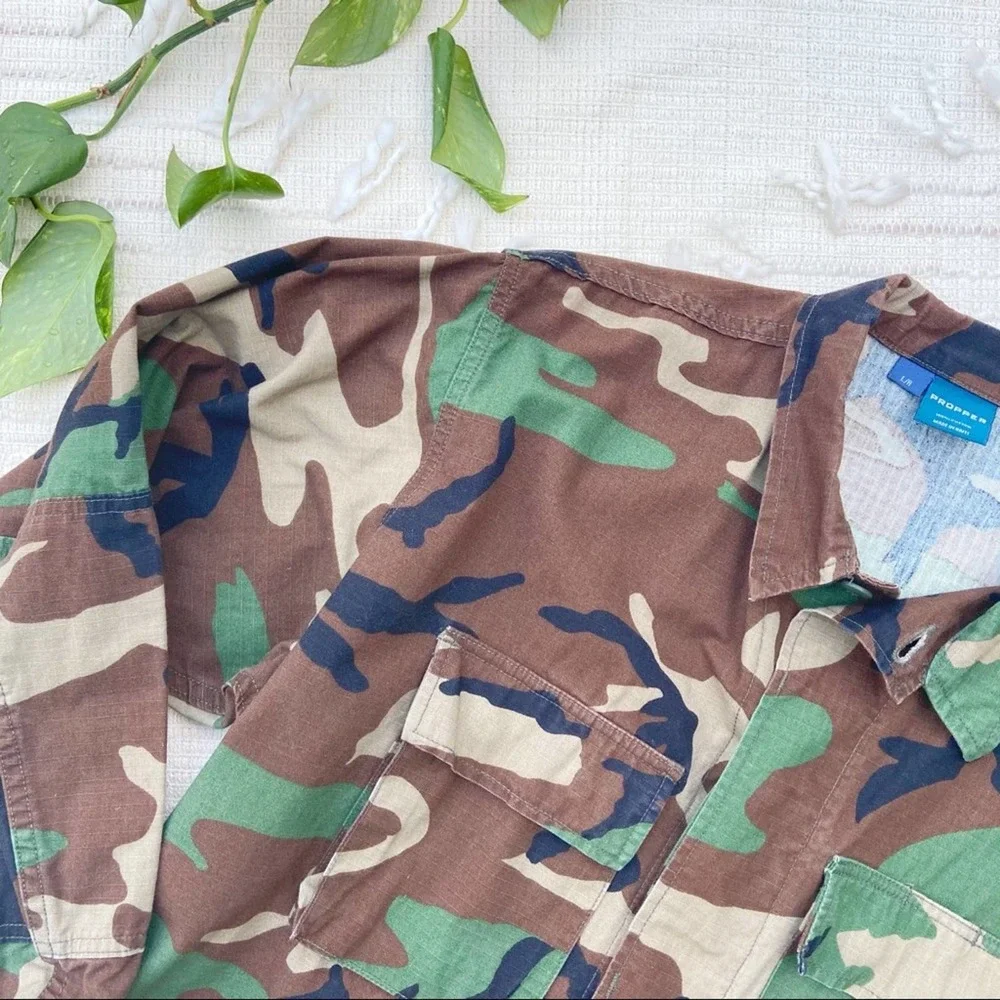 Propper Woodland Camo Military Field Jacket - Green/Brown/Black